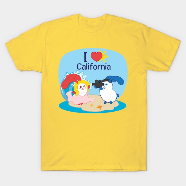 Ernest and Coraline | I love California T-Shirt by hisameartwork